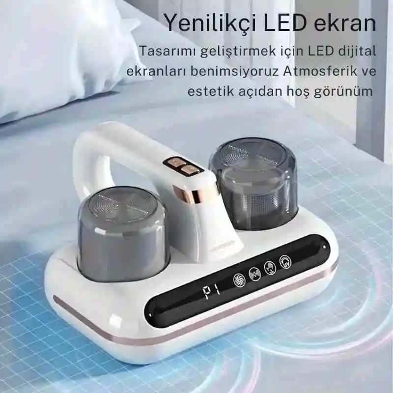 LED Ekranlı Şarjlı UV Mite Temizleyici El Süpürgesi