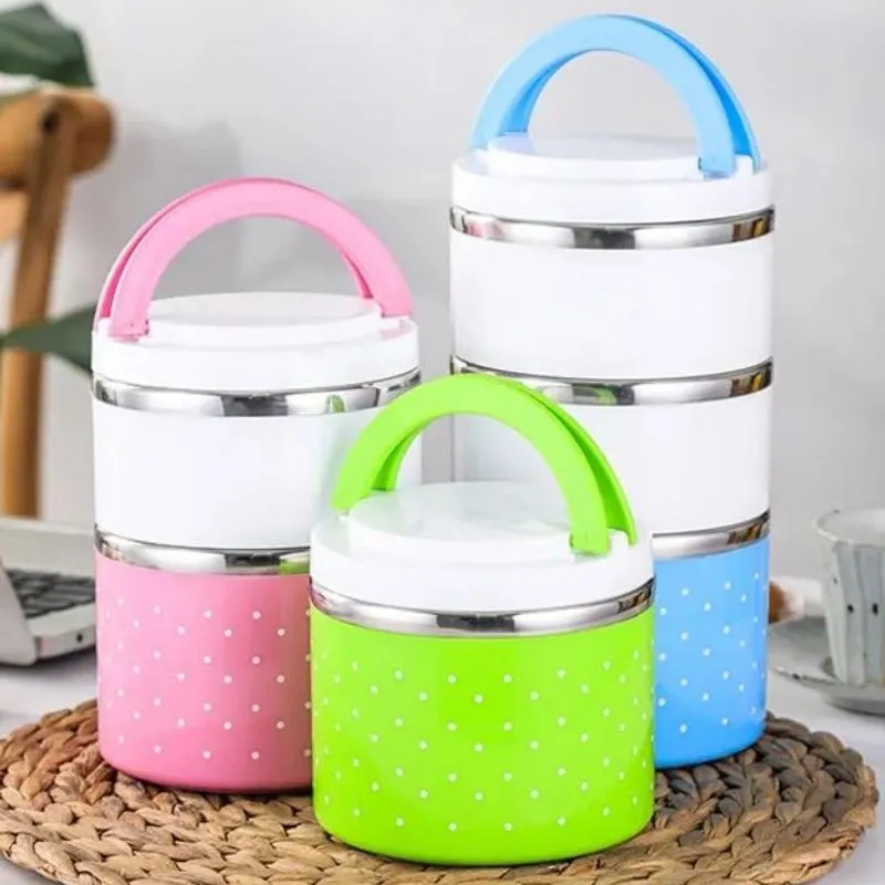 Renkli Lunch Box Sefer Tası & Saklama Kabı (2'li Set, 930 ml)